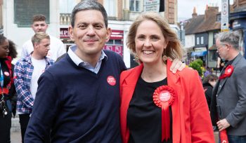 David Miliband and Laura Kyrke-Smith