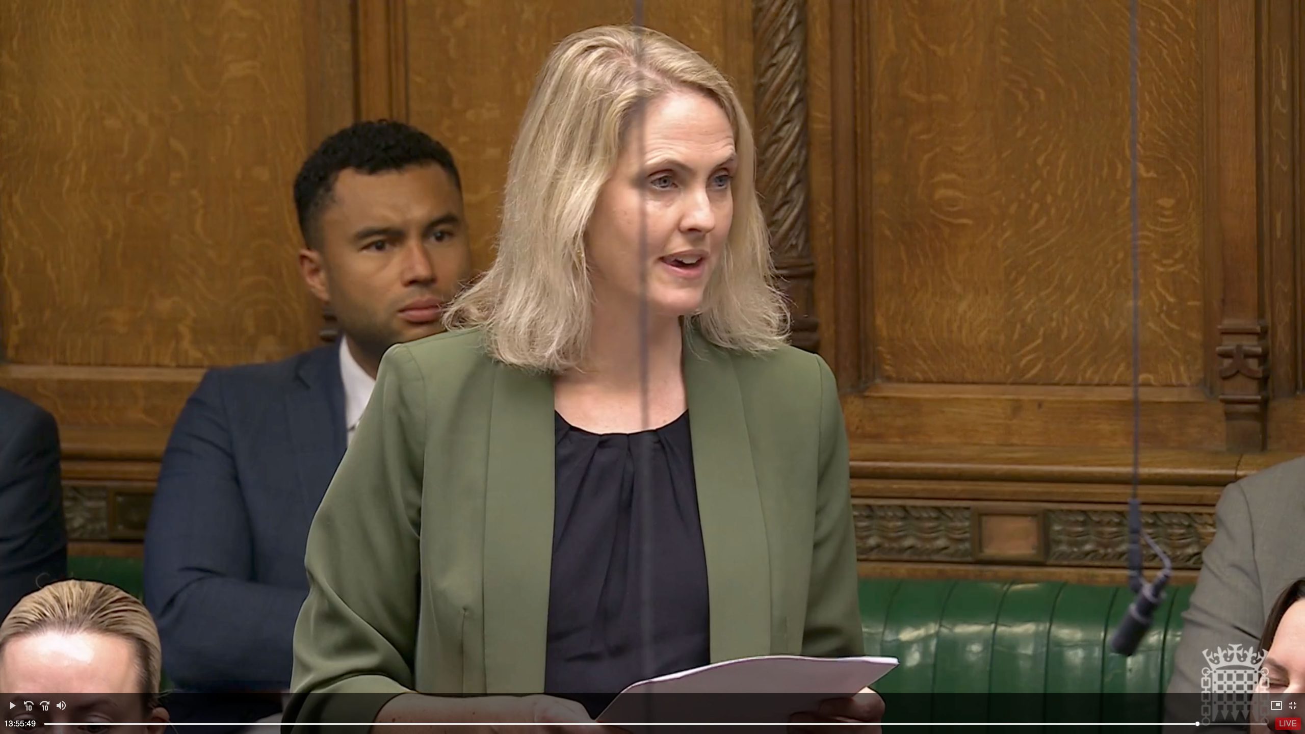 Laura Kyrke-Smith speaking in Parliament